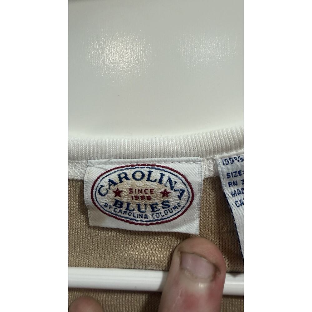 Vintage Fleece Tank Top Carolina Blues Khaki 80’s 90’s Size L - Picture 2 of 9